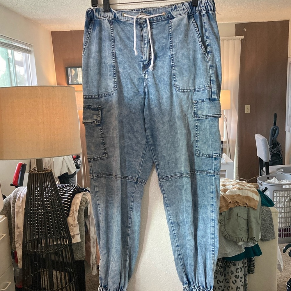SO Women's Blue Cargo Jeans